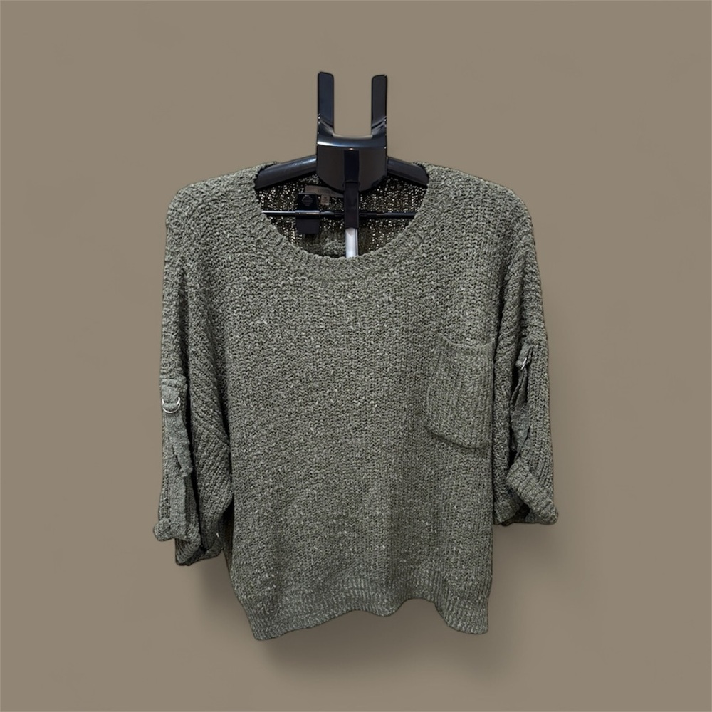 Women's Olive Green Crew Neck Sweater